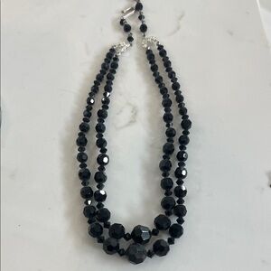 Elegant Black Beaded Necklace